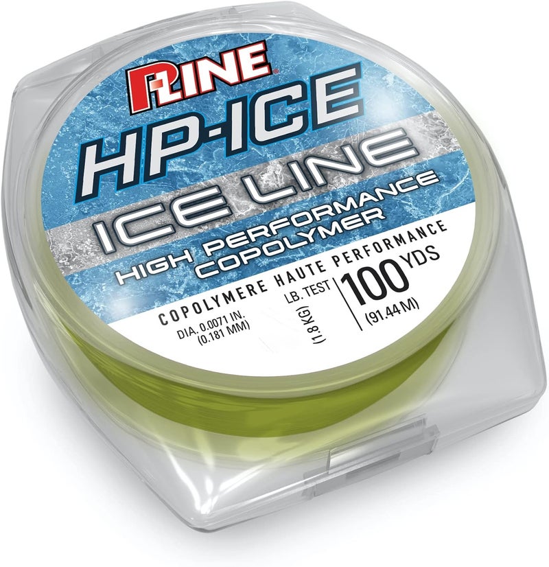 P-Line HP-ICE Premium Copolymer Ice Fishing Line Fluorescent Green 100 Yard Spool, PIFG-4 - Image 1